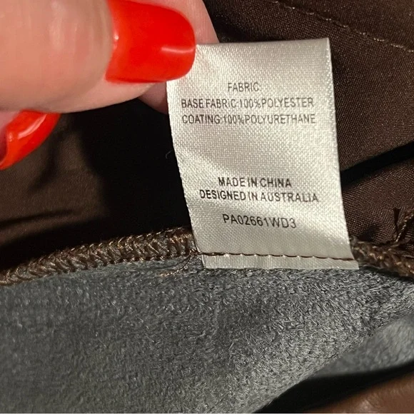 Meshki faux leather Pants, chocolate brown, highwaisted, bootcut size S, NWOT - Picture 13 of 14